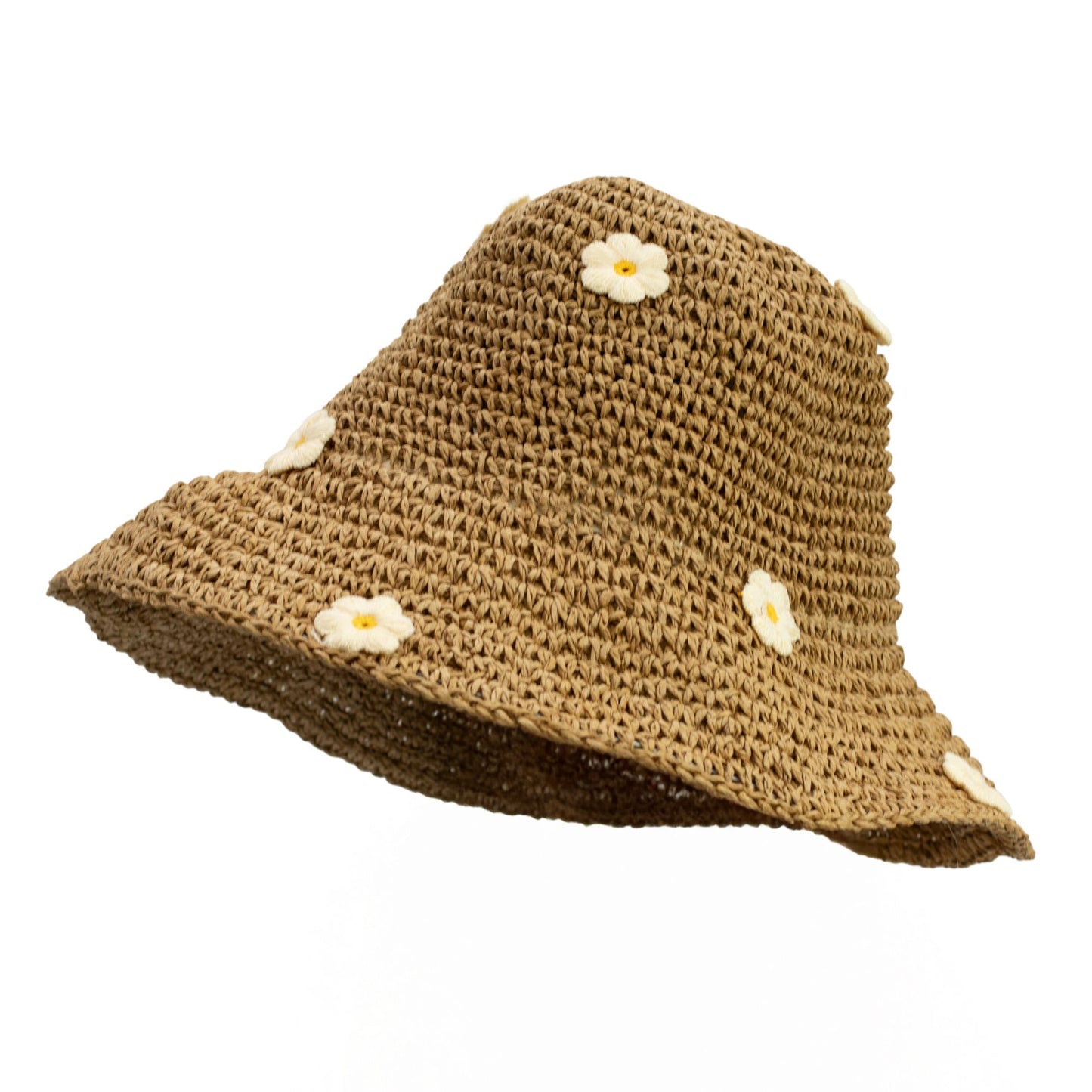 Photo 7 of Nomad Sari Floppy Straw Sun Hat - Coffee & Daisies featuring authentic premium craftsmanship.