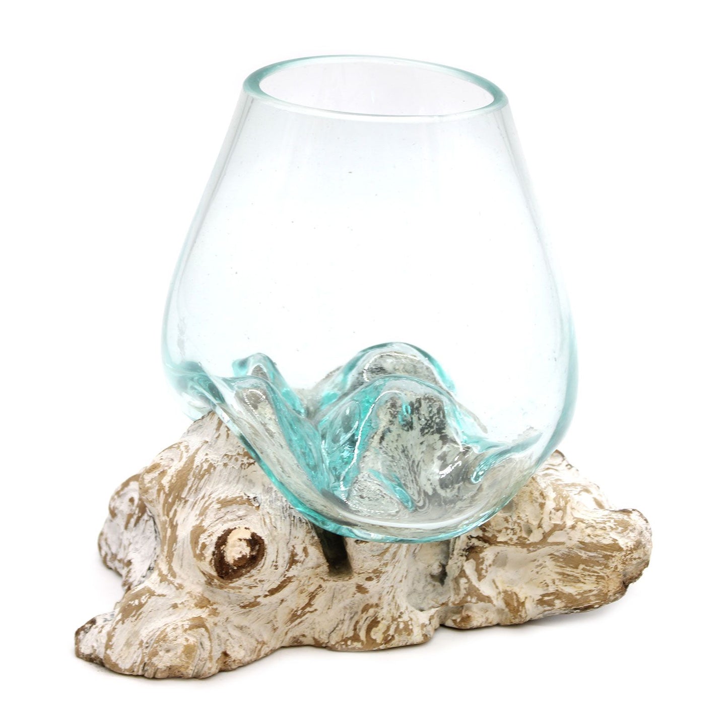Photo 3 of Molten Glass On Whitewash Wood - Large Bowl On Wood featuring authentic premium craftsmanship.