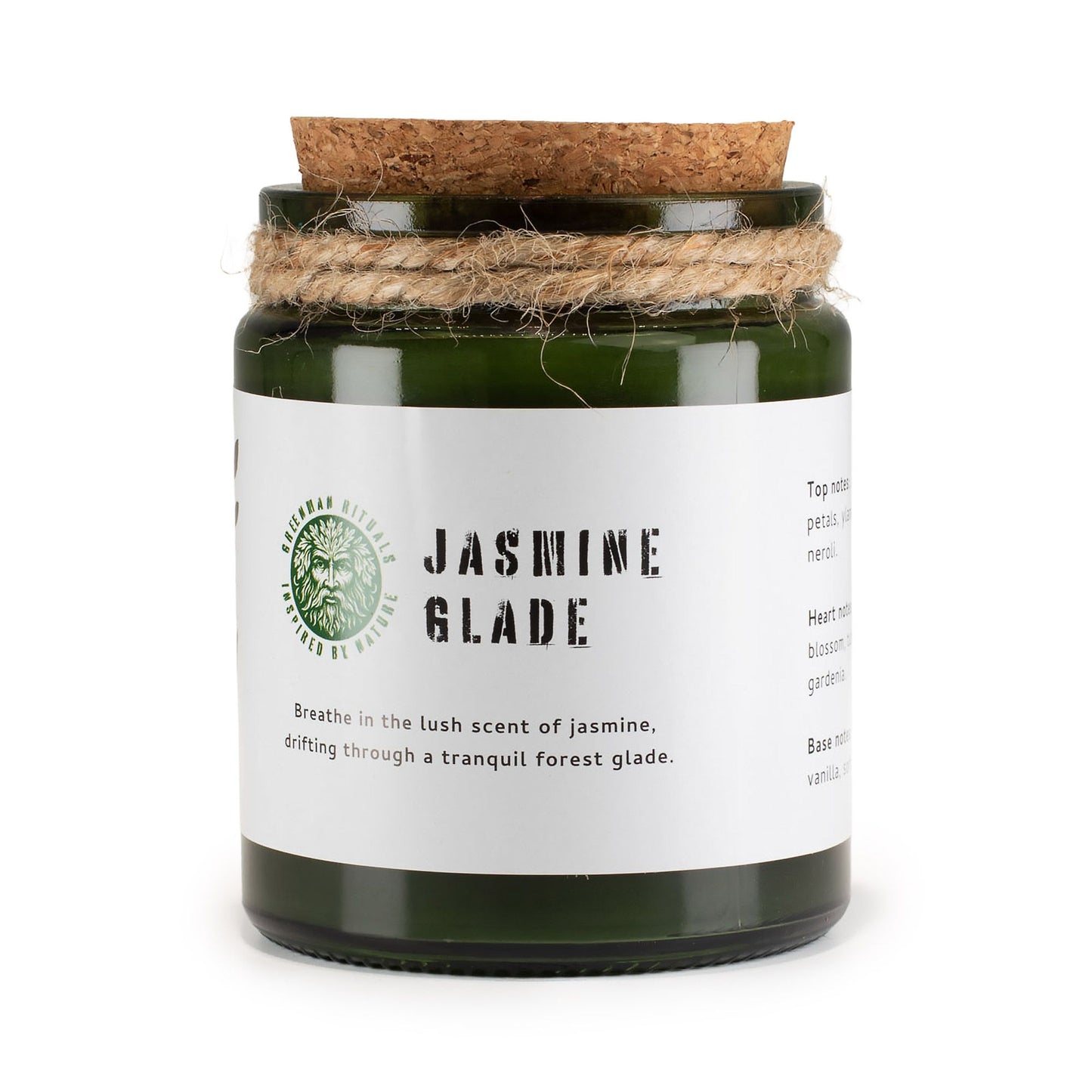 Luxury presentation of the greenman woodwick soy candle jasmine glade494 showing the premium artisan packaging and complete set contents