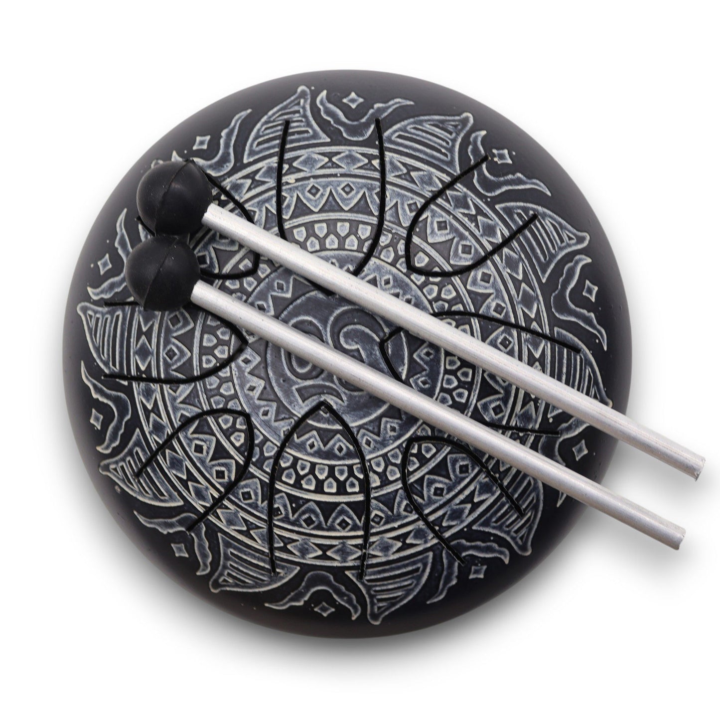 Photo 1 of Hapi Drum Om Mandala Engraved - 16cm Meditation Drum featuring authentic premium craftsmanship.
