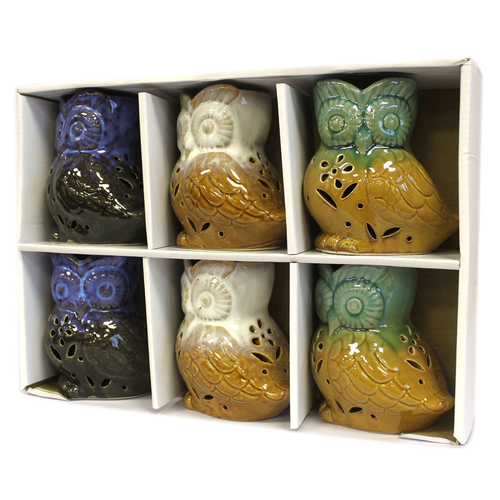 Classic Rustic Oil Burner - Owl Side-on (assorted) from our luxury classic rustic oil burners collection
