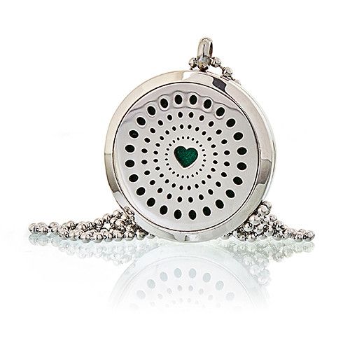 Aromatherapy Diffuser Necklace - Diamonds Heart 30mm from our luxury aromatherapy diffuser necklaces collection