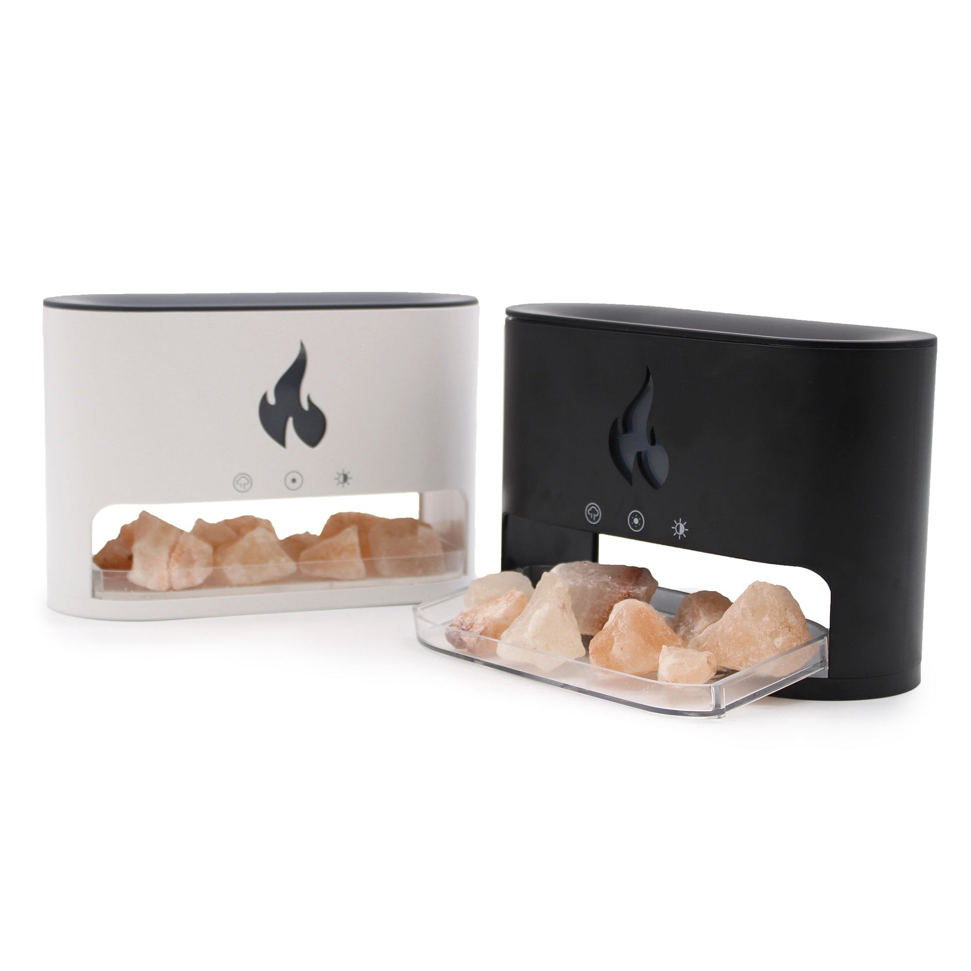 White Blaze Aroma Diffuser - Himalayan Salt Chamber - USB-C - Flame Effect (Salt included) from our luxury aroma diffusers collection