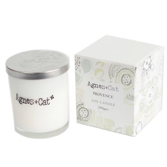 Detailed close up view highlighting the high quality craftsmanship and individual features of the agnes cat votive candle provence599