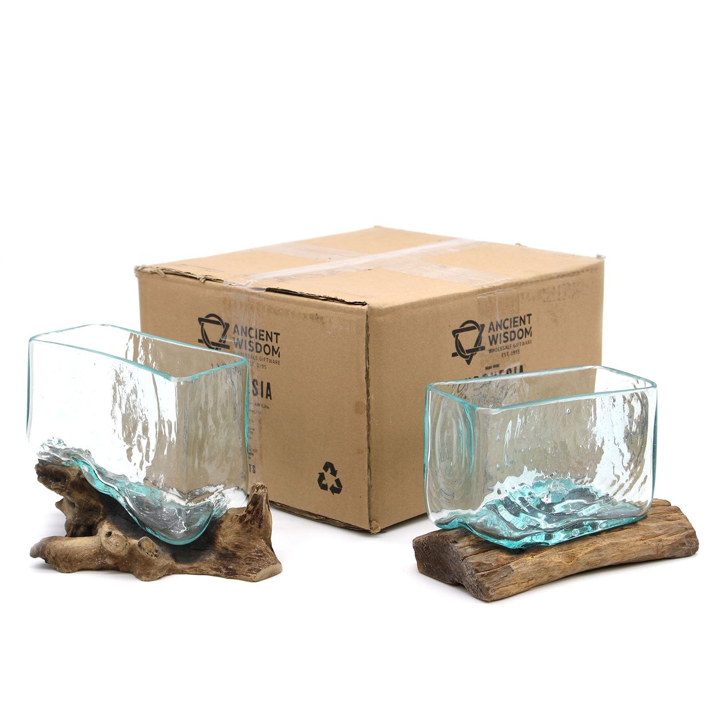 Photo 4 of Molten Glass Tank On Wood With Stand - Medium Bowl featuring authentic premium craftsmanship.