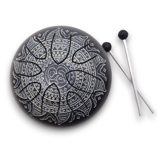 Photo 2 of Hapi Drum Om Mandala Engraved - 16cm Meditation Drum featuring authentic premium craftsmanship.