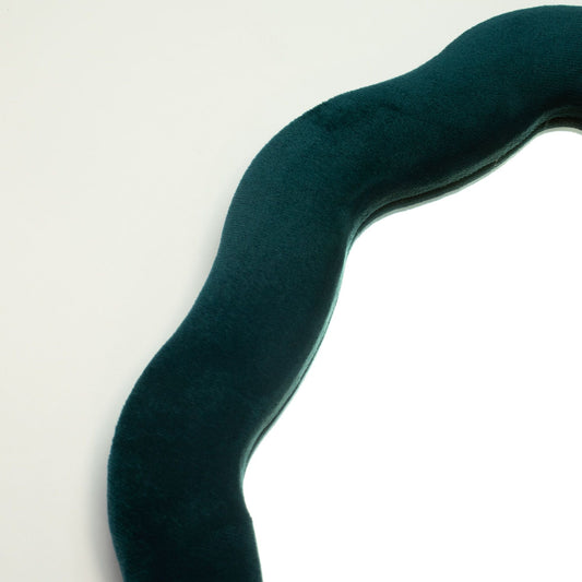Photo 2 of Soft Squiggly Mirror – Oval Pebble – Royal Teal Wall Mirror featuring authentic premium craftsmanship.