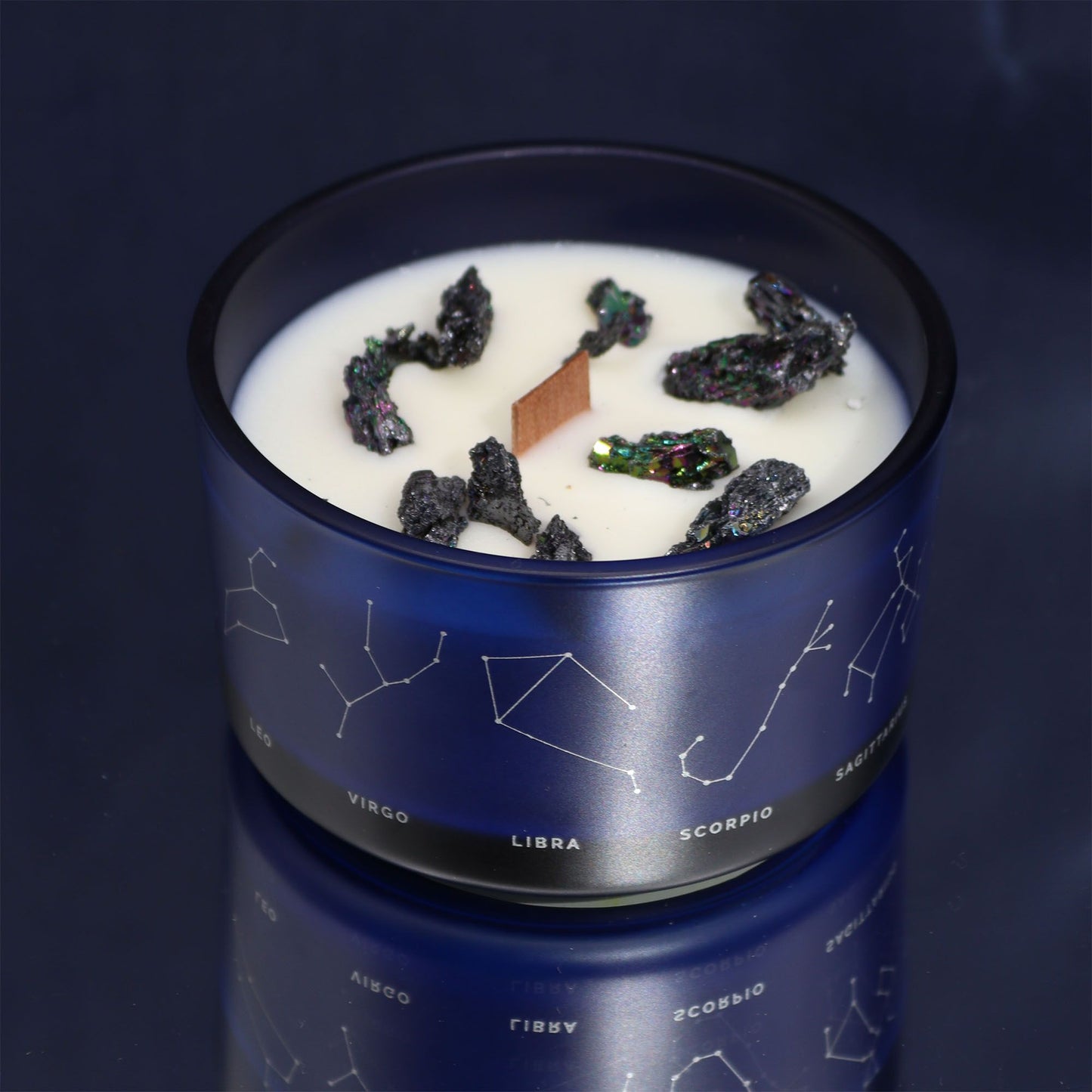 Pisces Zodiac Crystal Candle with Gemstone Bracelet