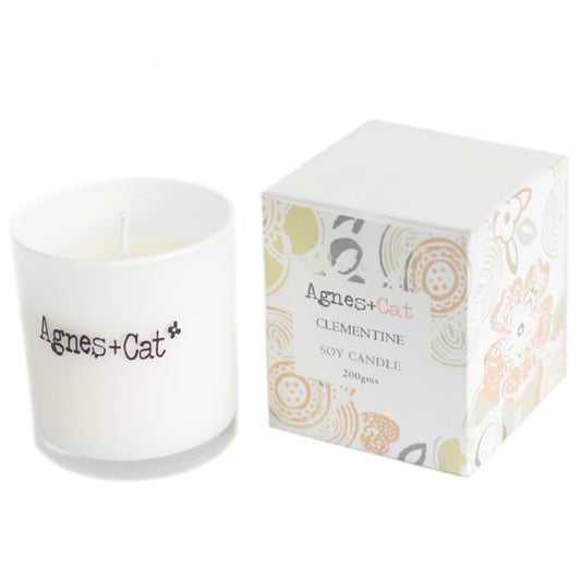 Luxury presentation of the agnes cat votive candle clementine435 showing the premium artisan packaging and complete set contents