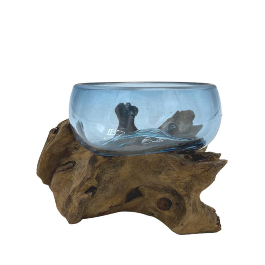 Photo 2 of Molten Glass Mini Blue Bowl On Wood Luxury Decor Premium Edi featuring authentic premium craftsmanship.