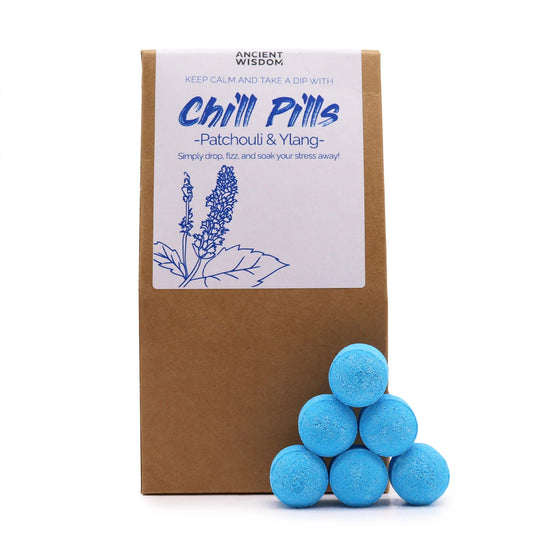 Chill Pills Gift Pack 350g - Ylang & Patchouli lifestyle product photo on neutral background