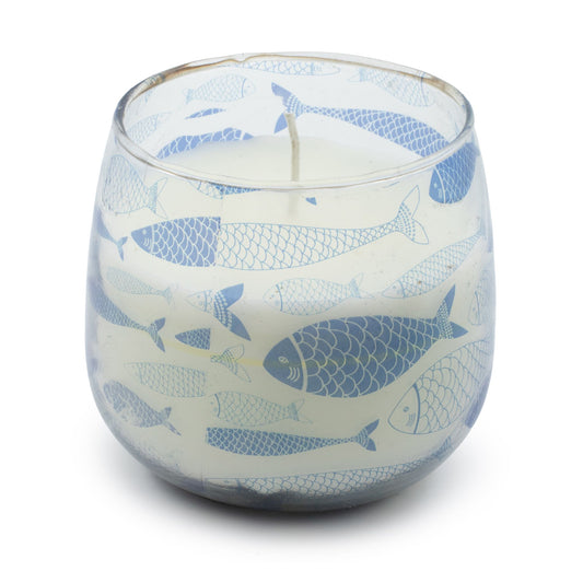 Luxury presentation of the medium glass jar candles seabreeze485 showing the premium artisan packaging and complete set contents