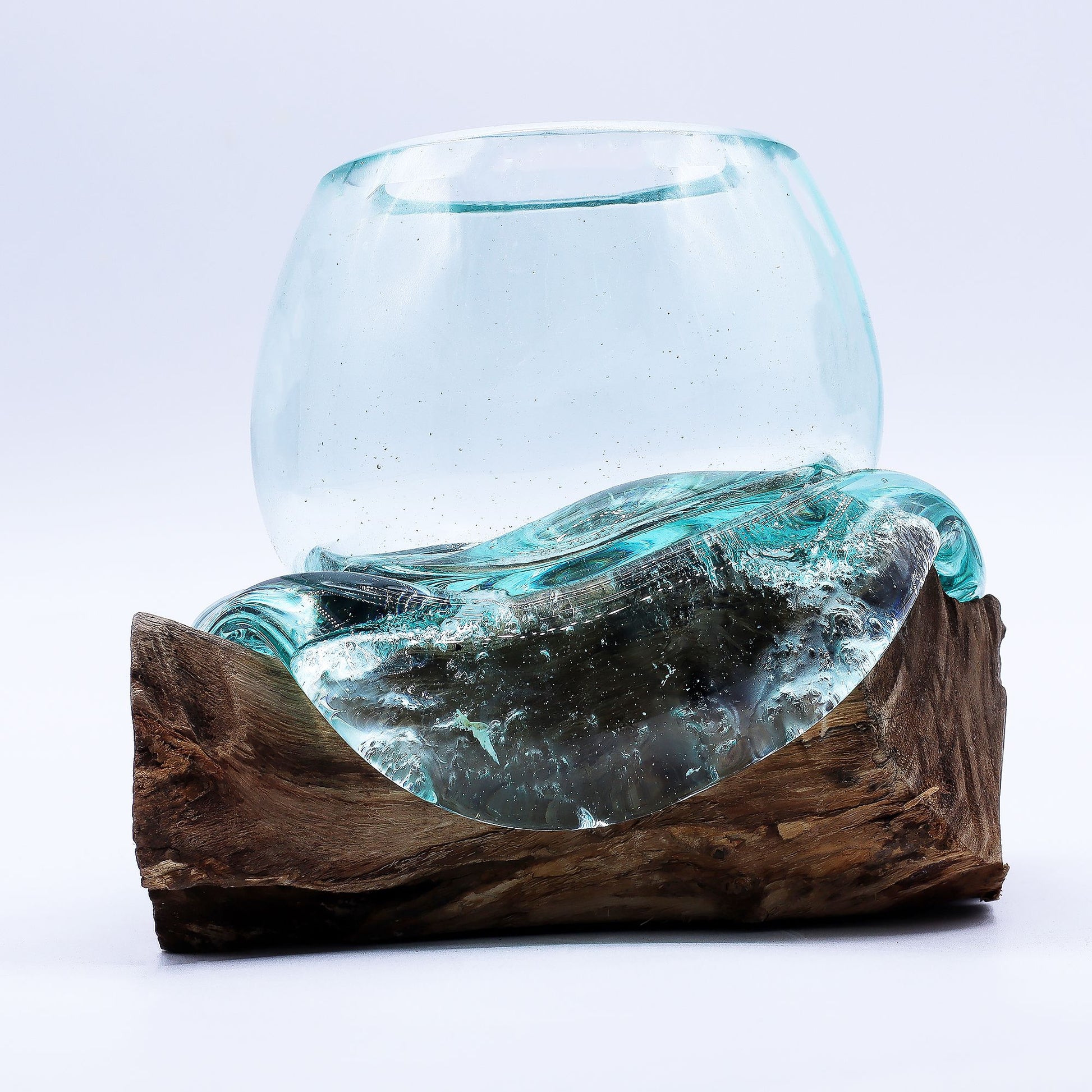 Photo 7 of Molten Glass Mini Goldfish Bowl On Wood 20cm Luxury Decor featuring authentic premium craftsmanship.
