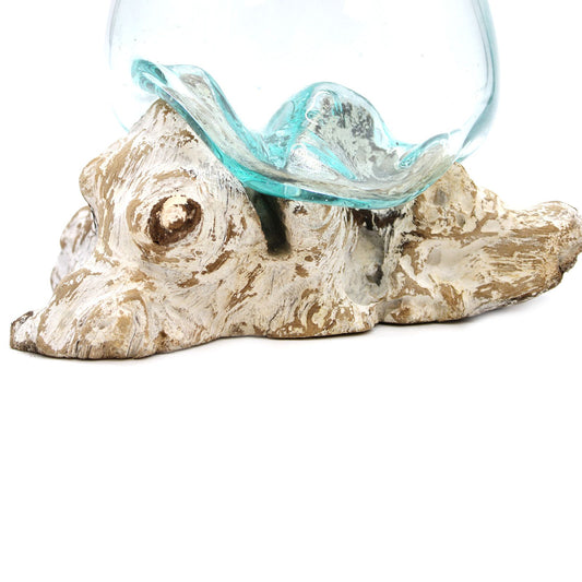 Photo 2 of Molten Glass On Whitewash Wood - Large Bowl On Wood featuring authentic premium craftsmanship.