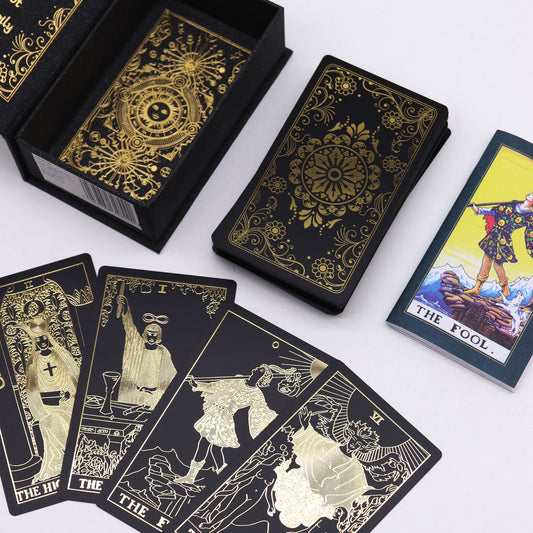 Gold Foil Tarot Set with Book - Gift Box lifestyle product photo on neutral background