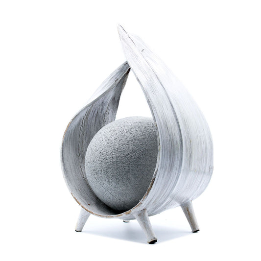 Natural Coconut Lamp - Whitewash Wrapover lifestyle product photo on neutral background