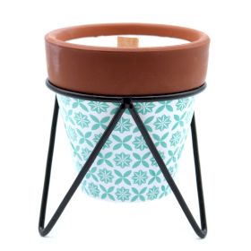 Detailed close up view highlighting the high quality craftsmanship and individual features of the agnes cat herb garden candles rosemary593