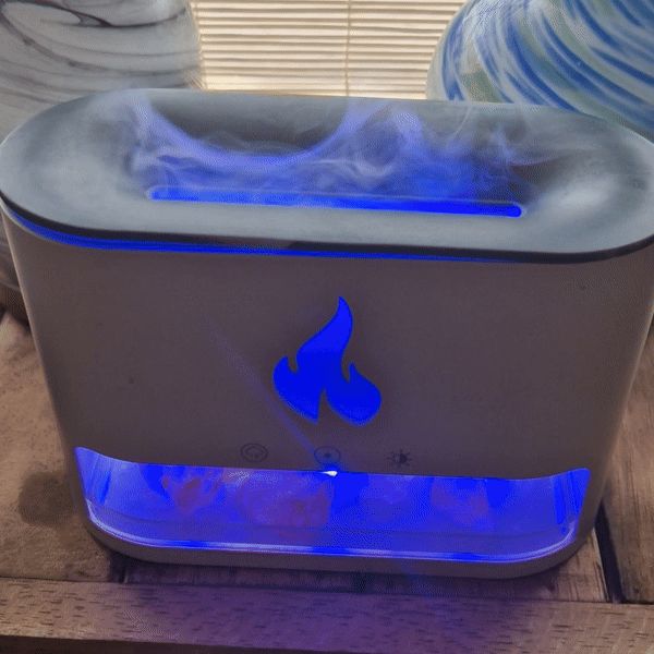 White Blaze Aroma Diffuser - Himalayan Salt Chamber - USB-C - Flame Effect (Salt included) from our luxury aroma diffusers collection