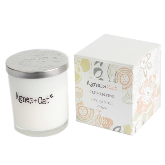 Detailed close up view highlighting the high quality craftsmanship and individual features of the agnes cat votive candle clementine435