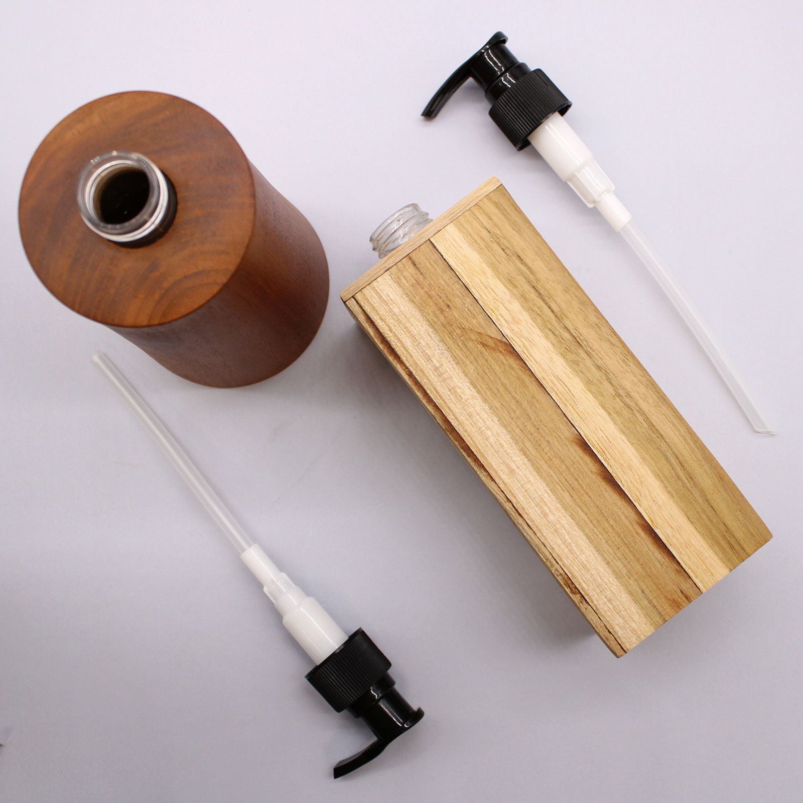 Natural Teakwood Soap Dispenser - Square from our luxury teakwood soap dispensers collection