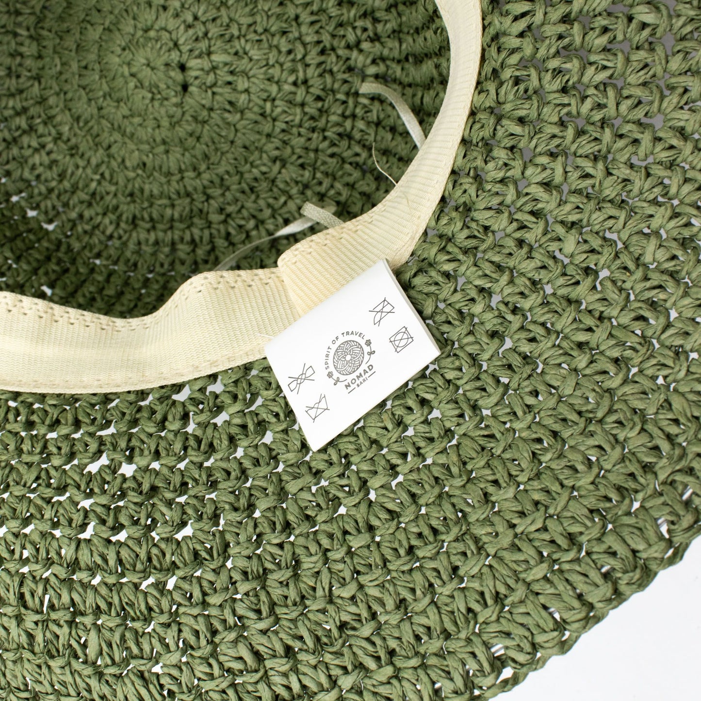 Photo 7 of Nomad Sari Floppy Straw Sun Hat - Moss Green Sun Beach Hat featuring authentic premium craftsmanship.