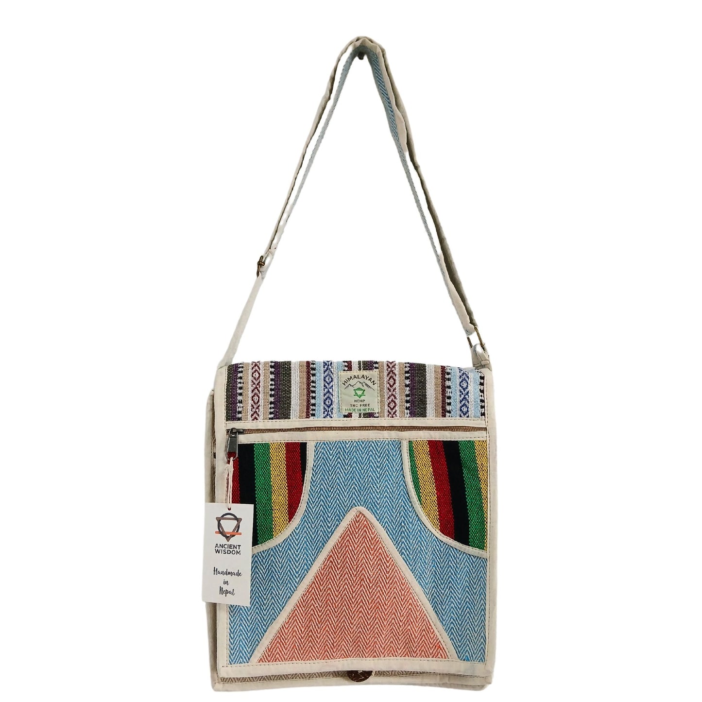 Hemp Laptop Messenger Bag - Triangle lifestyle product photo on neutral background
