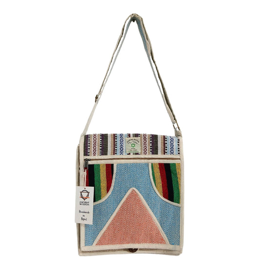 Hemp Laptop Messenger Bag - Triangle lifestyle product photo on neutral background
