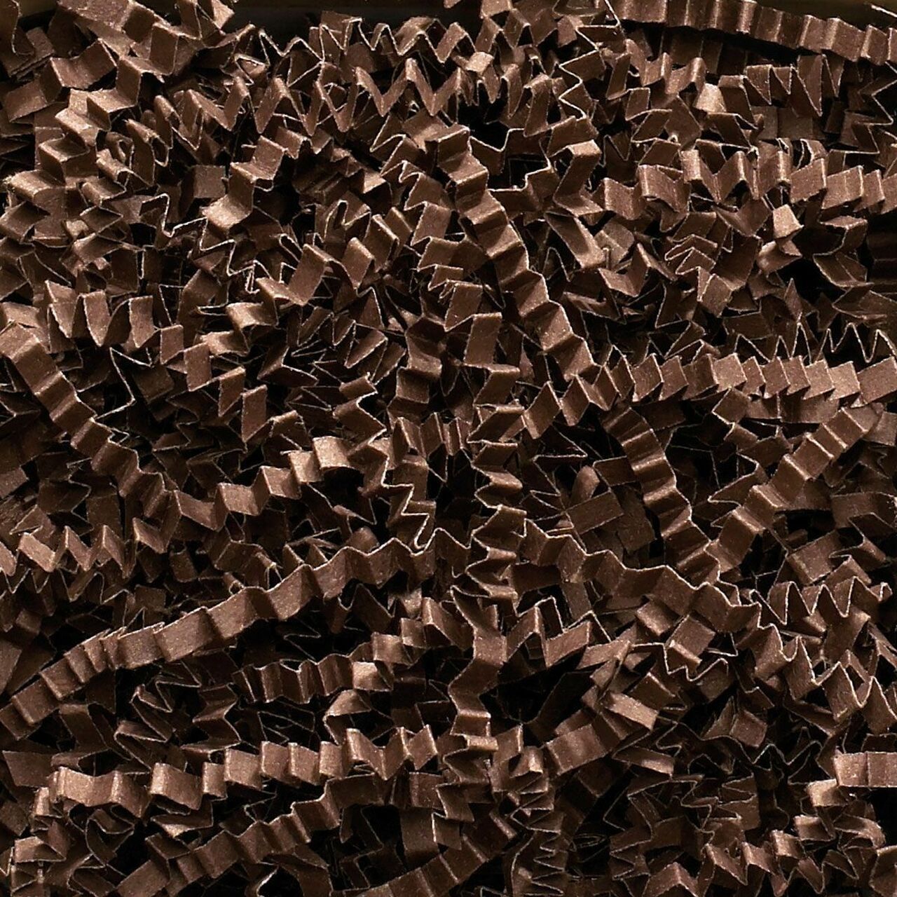 SizzlePak Shredded paper - Chocolate (1KG) lifestyle product photo on neutral background