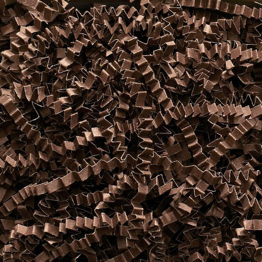 SizzlePak Shredded paper - Chocolate (1KG) lifestyle product photo on neutral background