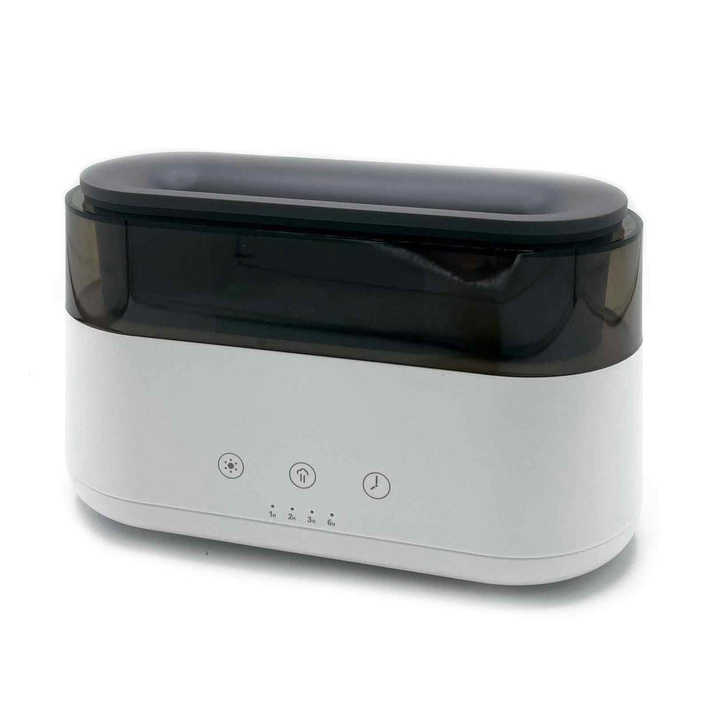 Modern Aroma Diffuser - Led Clock - USB-C - Flame Effect lifestyle product photo on neutral background