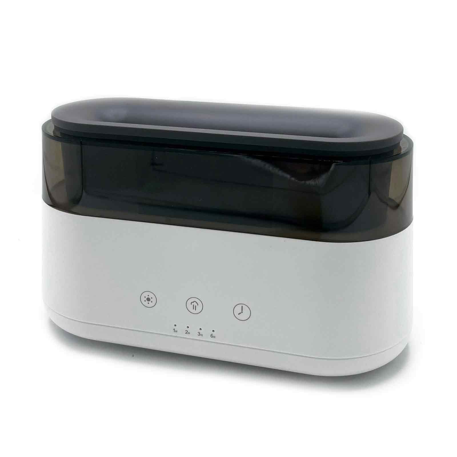 Modern Aroma Diffuser - Led Clock - USB-C - Flame Effect lifestyle product photo on neutral background