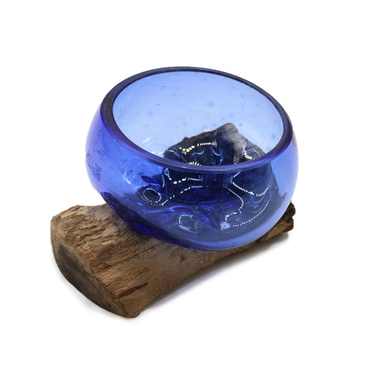 Photo 1 of Molten Glass Mini Blue Bowl On Wood Luxury Decor Premium Edi featuring authentic premium craftsmanship.