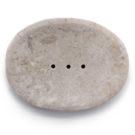 Classic Oval Cream Marble Soap Dish from our luxury stone soap dishes collection