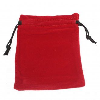 Quality Velvet Pouch - Red 10x12cm lifestyle product photo on neutral background