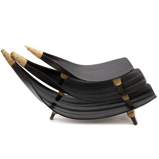 Coconut Leaf Fruit Bowl Set - Chocolate from our luxury coconut leaf fruit bowl sets & tea stands collection