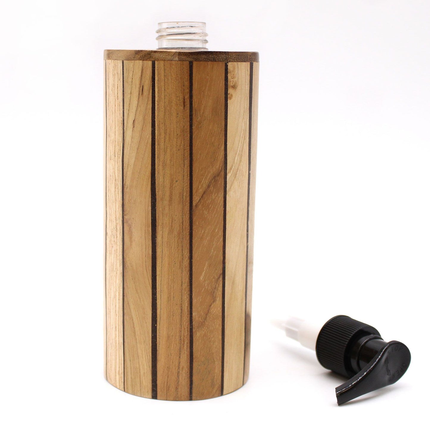 Natural Teakwood Soap Dispenser - Round from our luxury teakwood soap dispensers collection