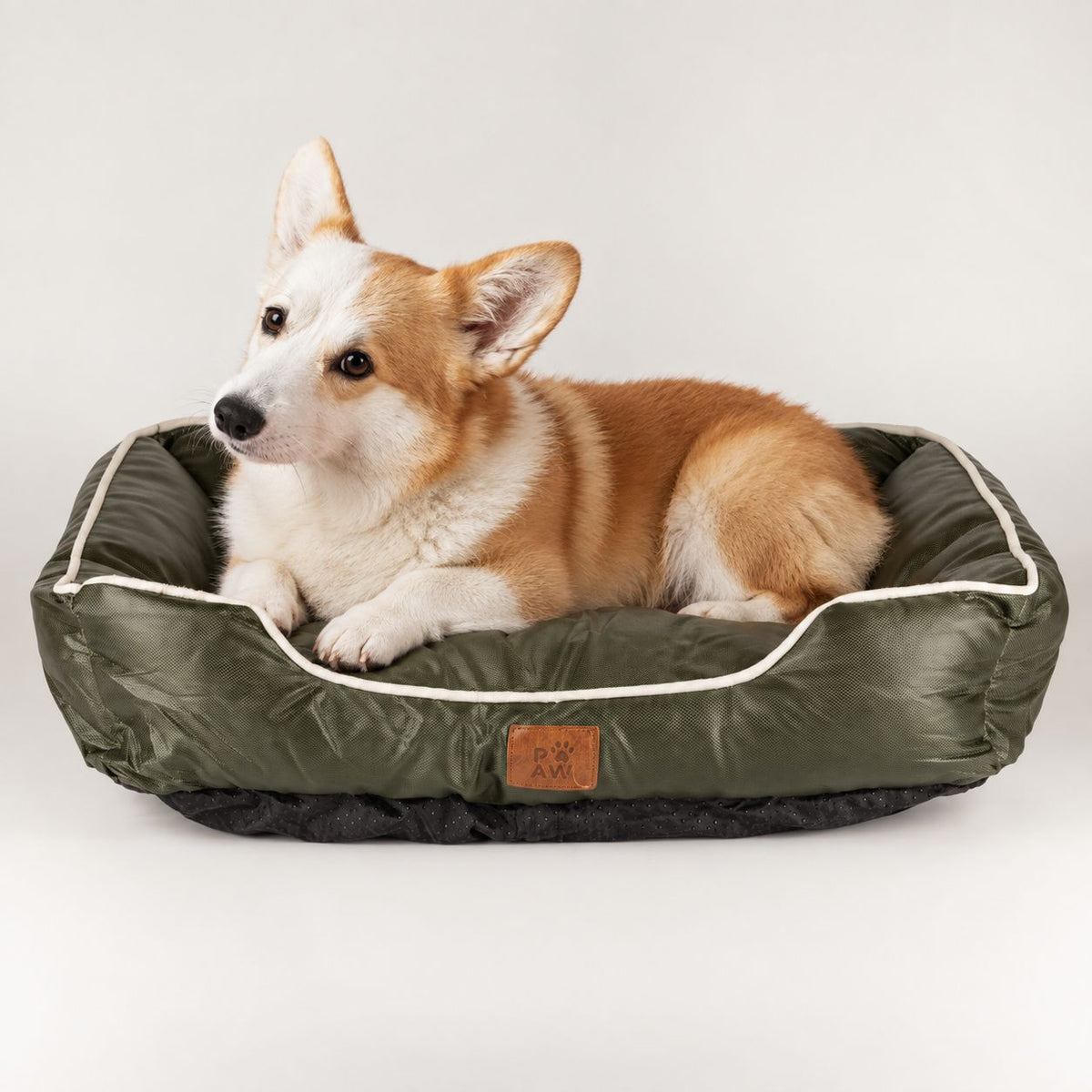 PAW Khaki Green Padded Pet Bed – Small – 60 × 50 × 15cmcm