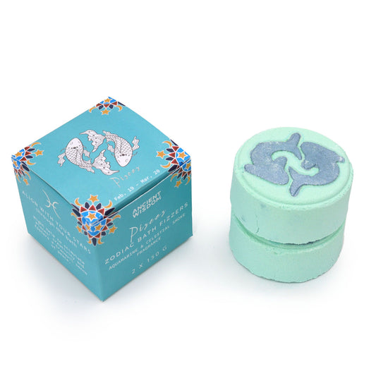 Set of Zodiac Bath Fizzers with Horoscope - Pisces lifestyle product photo on neutral background