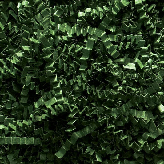 SizzlePak Shredded paper - Forest Green (1KG) lifestyle product photo on neutral background