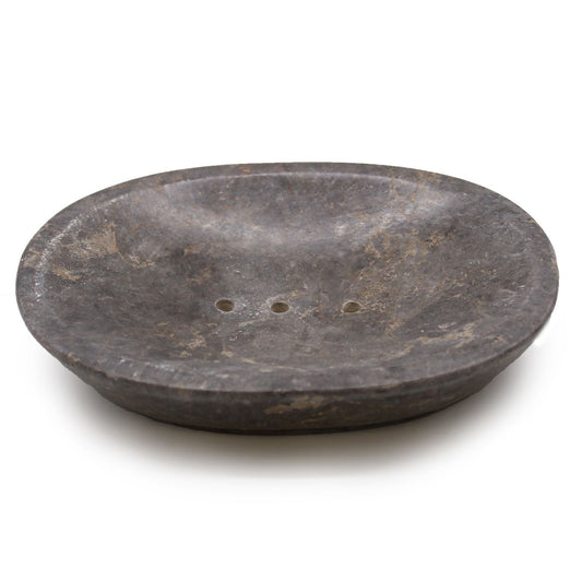 Classic Oval Grey Marble Soap Dish from our luxury stone soap dishes collection