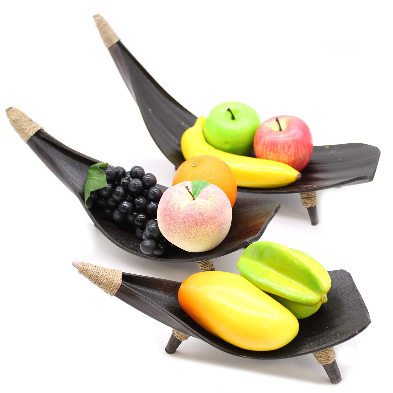 Coconut Leaf Fruit Bowl Set - Chocolate from our luxury coconut leaf fruit bowl sets & tea stands collection