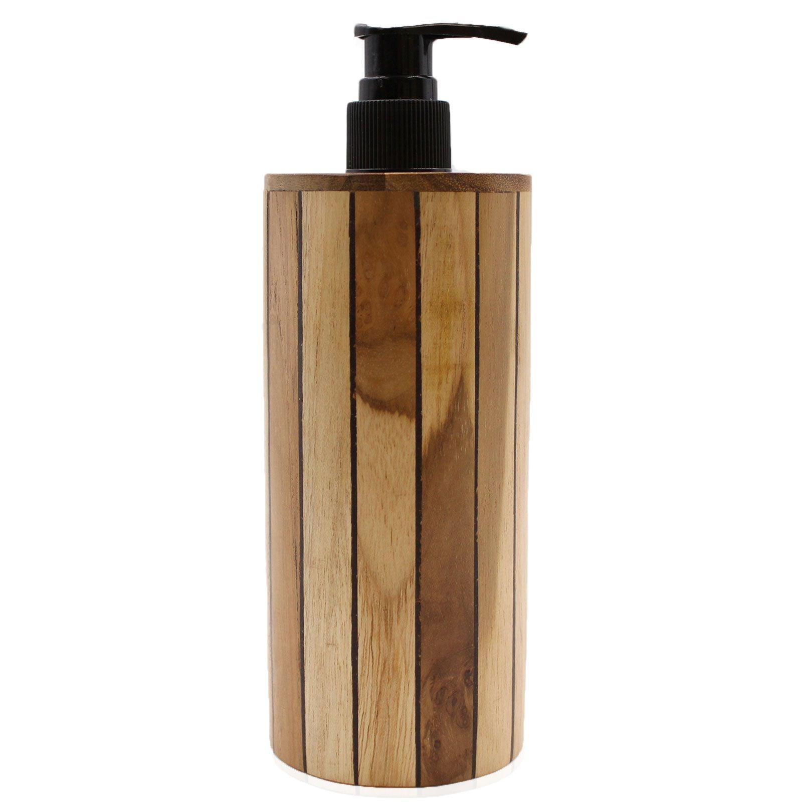 Natural Teakwood Soap Dispenser - Round from our luxury teakwood soap dispensers collection