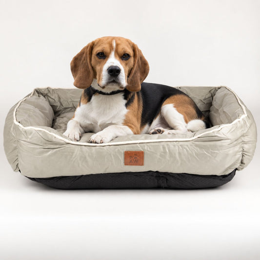 PAW Khaki Beige Padded Pet Bed – Medium – 70 × 60 × 15cmcm