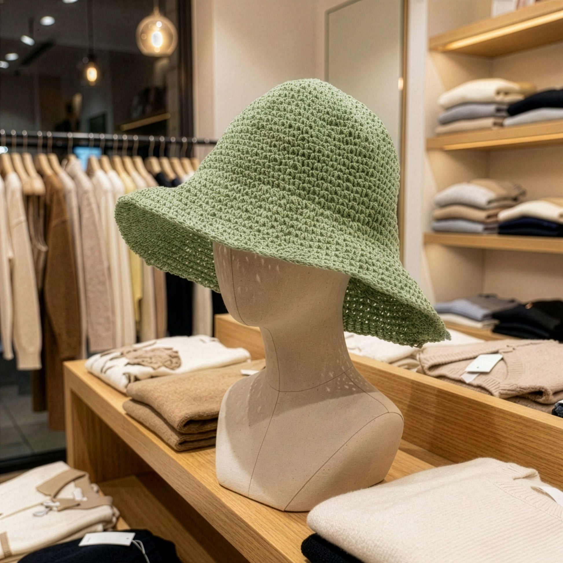 Photo 5 of Nomad Sari Floppy Straw Sun Hat - Moss Green Sun Beach Hat featuring authentic premium craftsmanship.