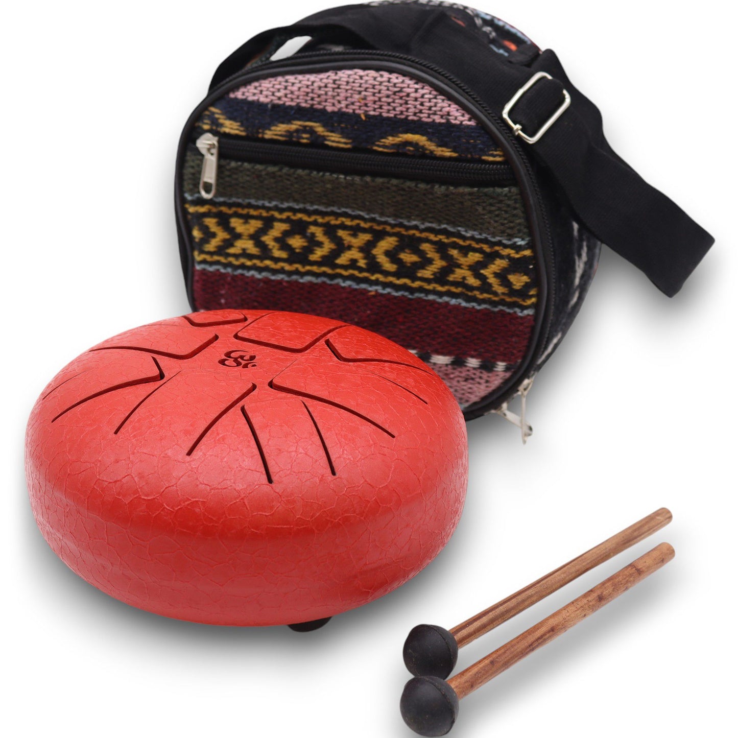 Photo 3 of Hapi Drum Om Red- 16cm Meditation Drum Premium Edition featuring authentic premium craftsmanship.