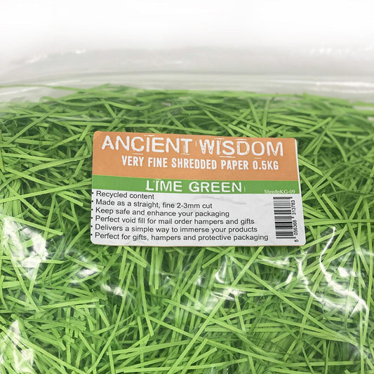 Very Fine Shredded paper - Lime Green (0.5KG) lifestyle product photo on neutral background