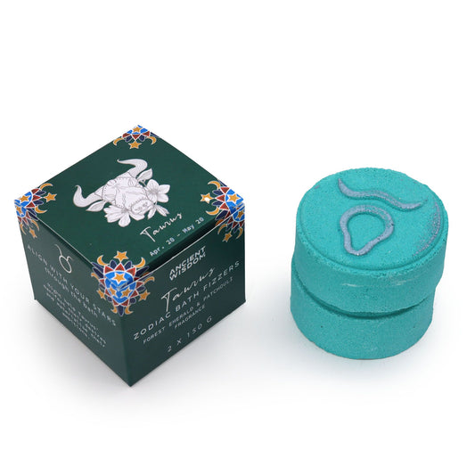 Set of Zodiac Bath Fizzers with Horoscope - Taurus lifestyle product photo on neutral background