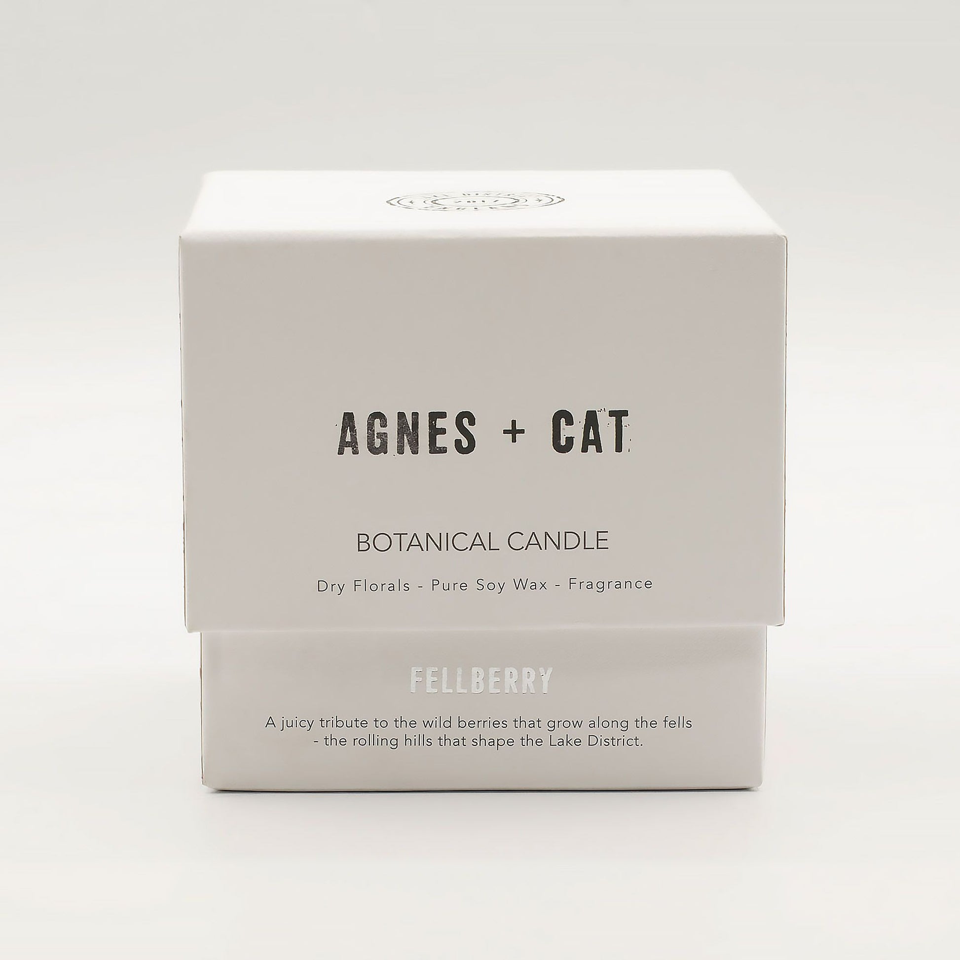 Luxury presentation of the agnes cat botanical soy wax candle fellberry578 showing the premium artisan packaging and complete set contents