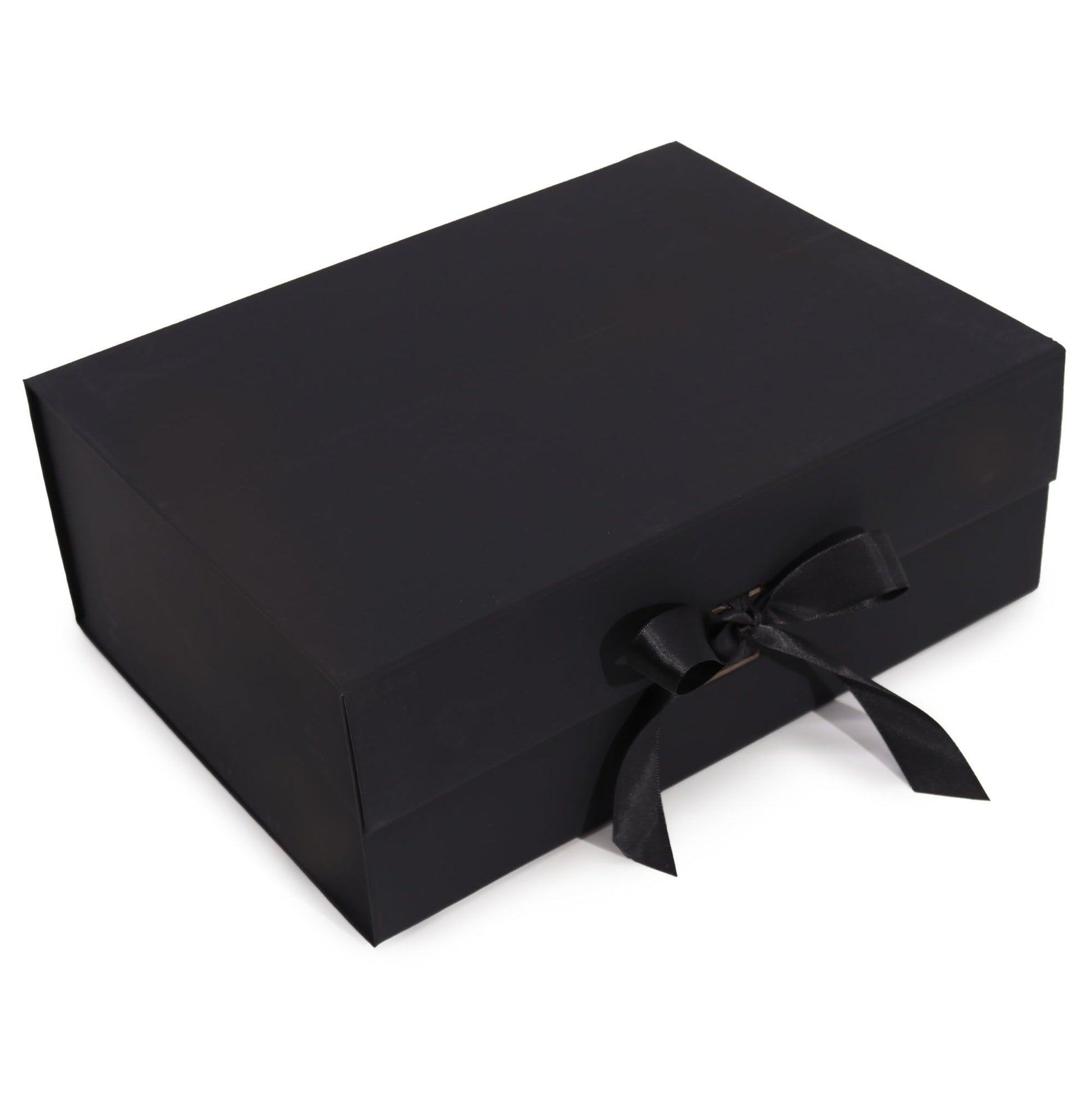 Flat Pack Gift Box - Extra Large  (33x25x12cm) - Black lifestyle product photo on neutral background