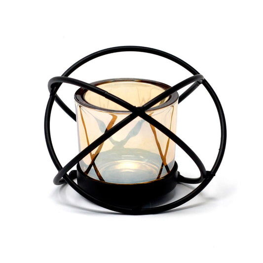 Detailed close up view highlighting the high quality craftsmanship and individual features of the centrepiece iron votive candle holder 1 cup single ball388